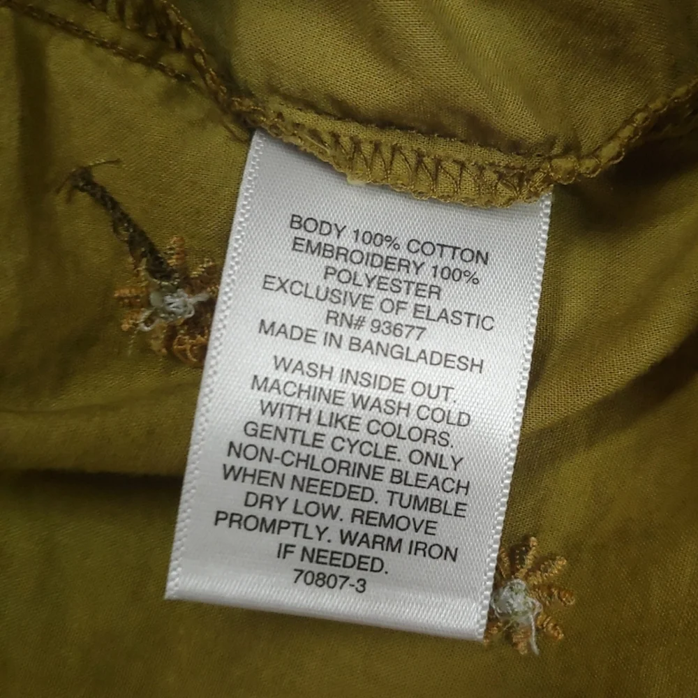 B2G1 FREE! Green Puff Sleeve Floral Embroidered Short Sleeve Cottagecore Top - Picture 7 of 7